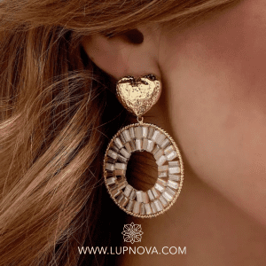 Aretes corazón de cuentas