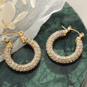 Argollas incrustación rhinestone 2