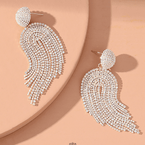 Aretes cascada de mini borlas y brillantes