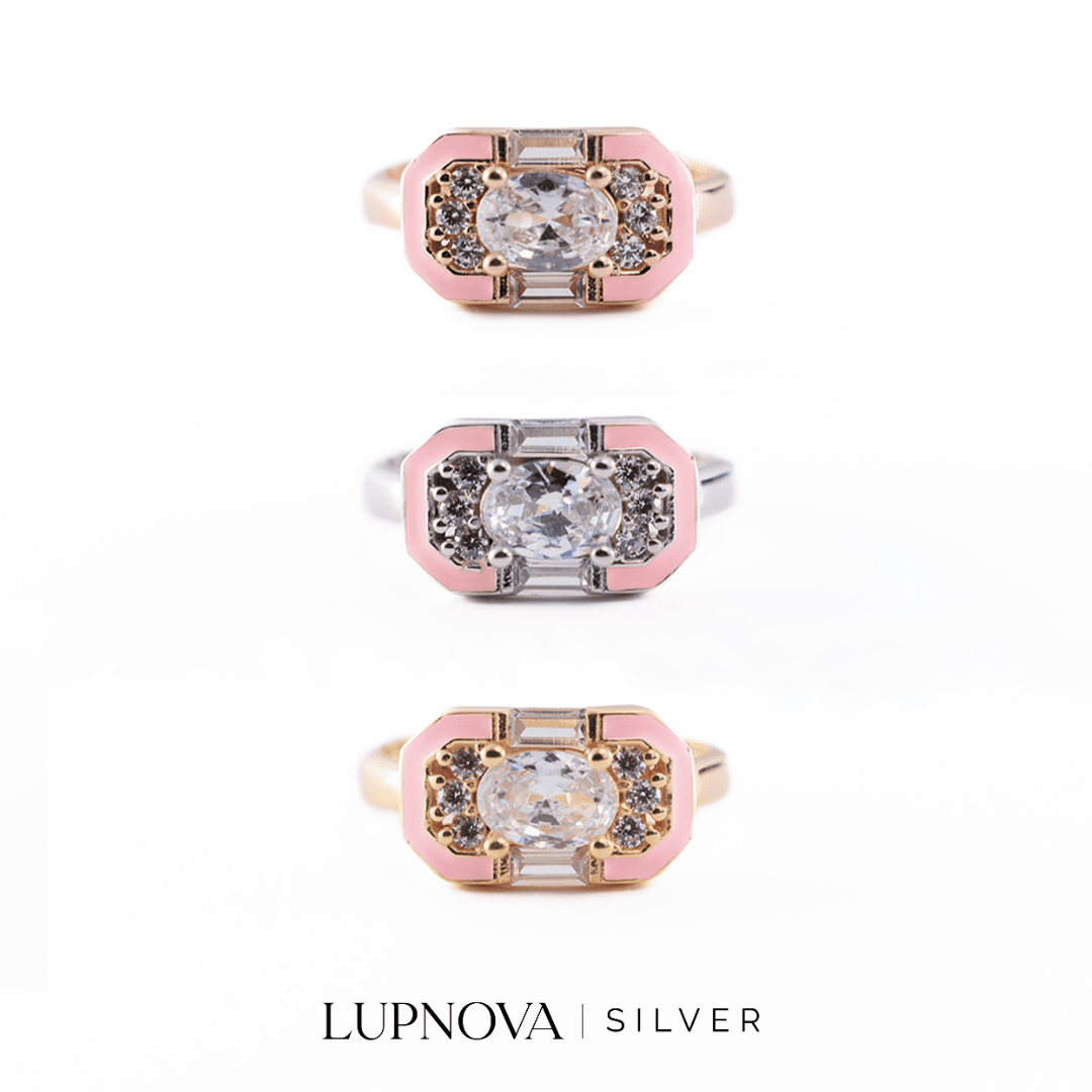 Anillo classic pink plata925