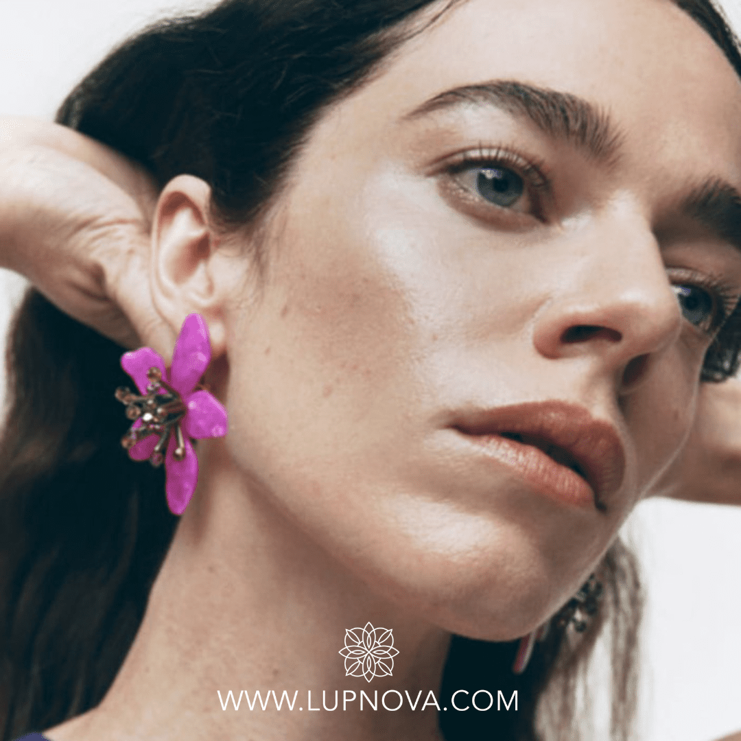Aretes flores de resina