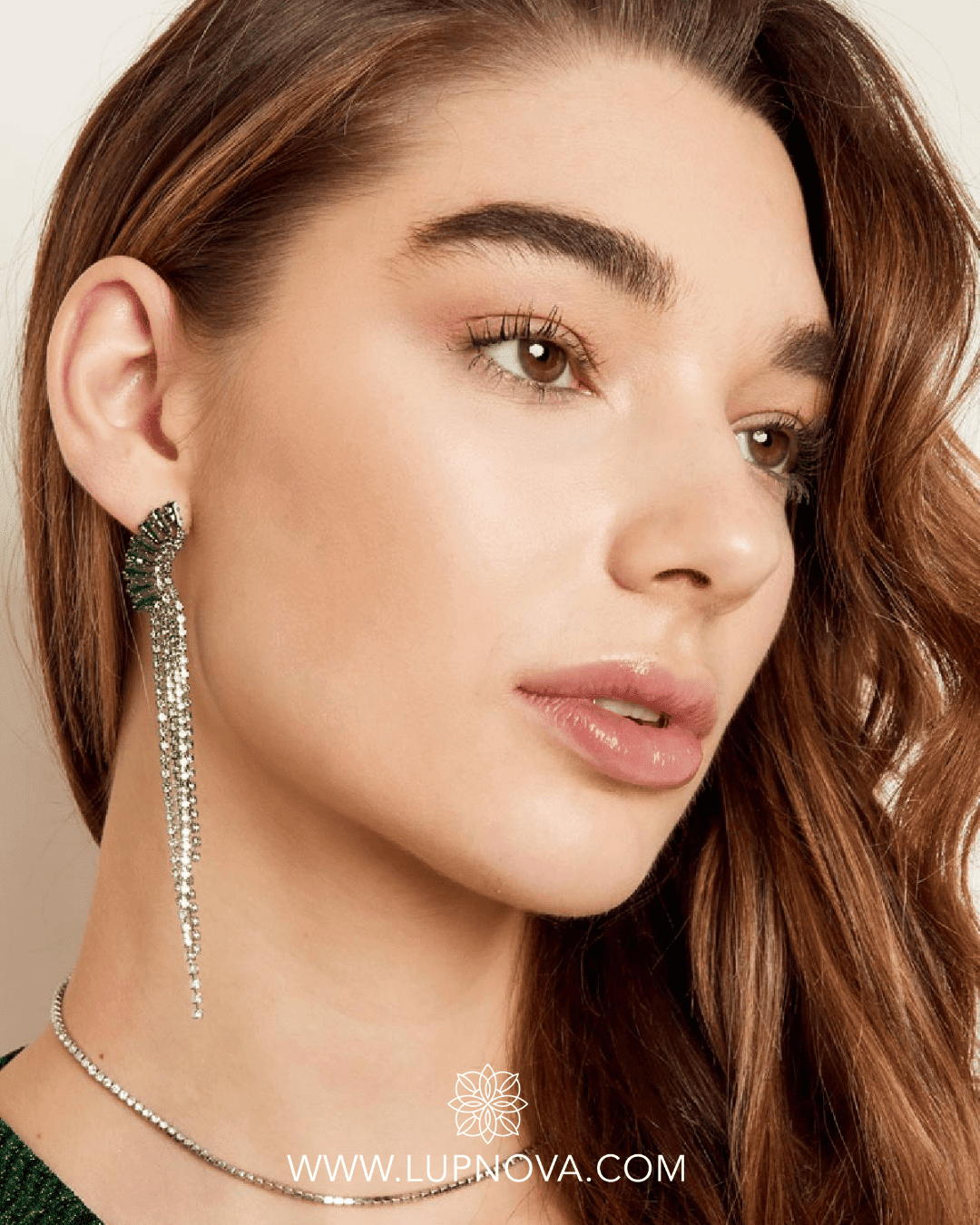 Aretes luna de rhinestone - Imagen 5