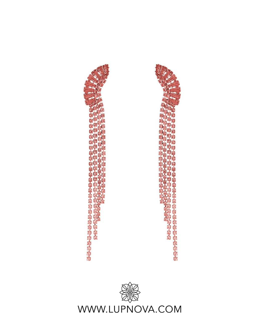 Aretes luna de rhinestone - Imagen 2