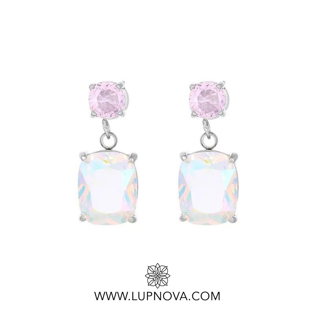 Aretes colgantes baby pink - Imagen 2