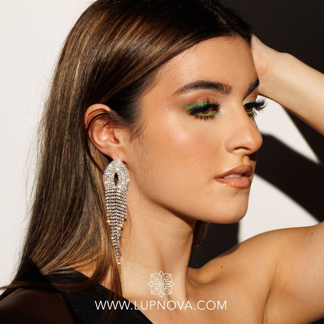 Aretes medusa rhinestones - Imagen 2