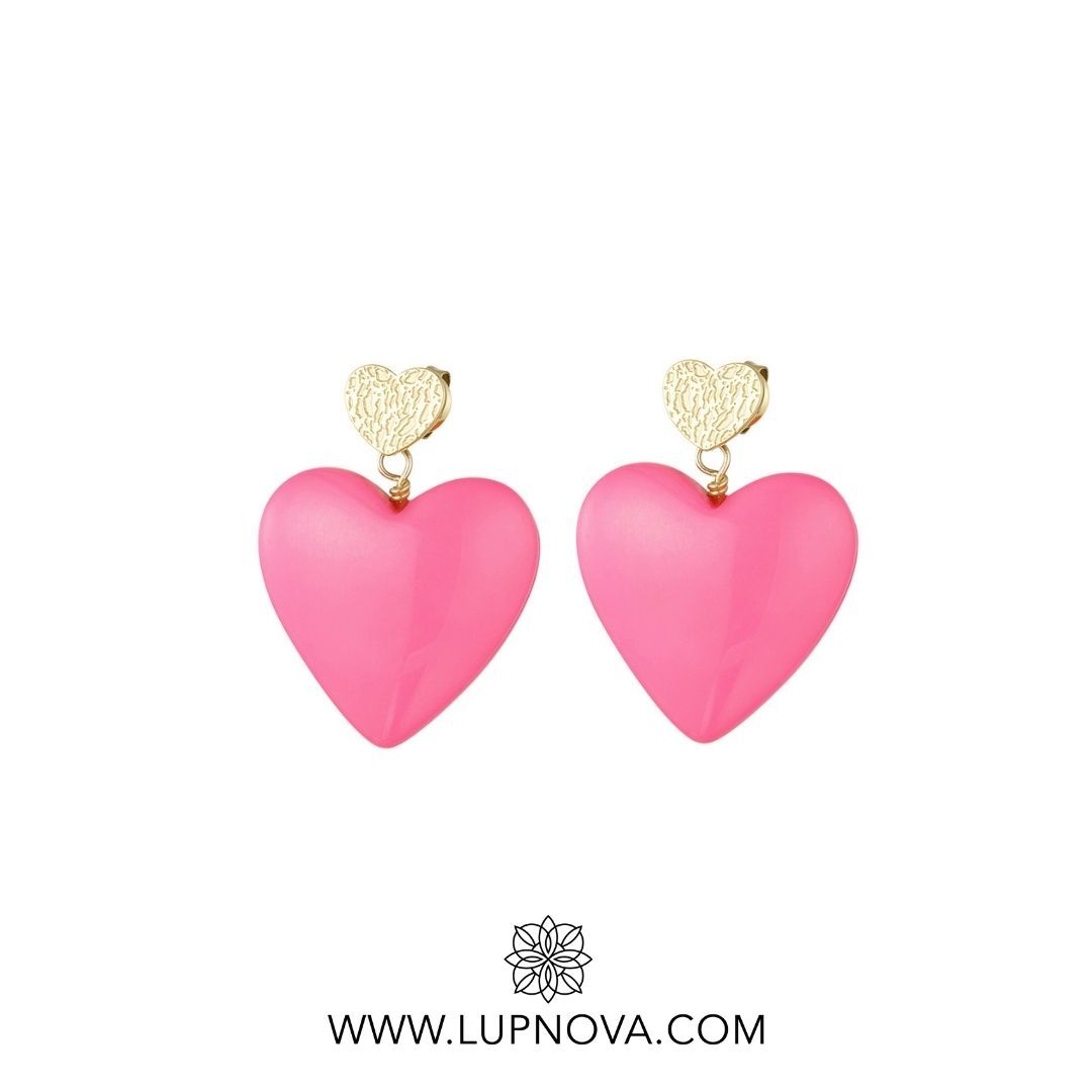 Aretes corazón pop