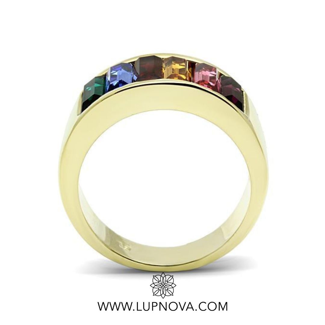 Anillo rainbow con baguettes - Imagen 3