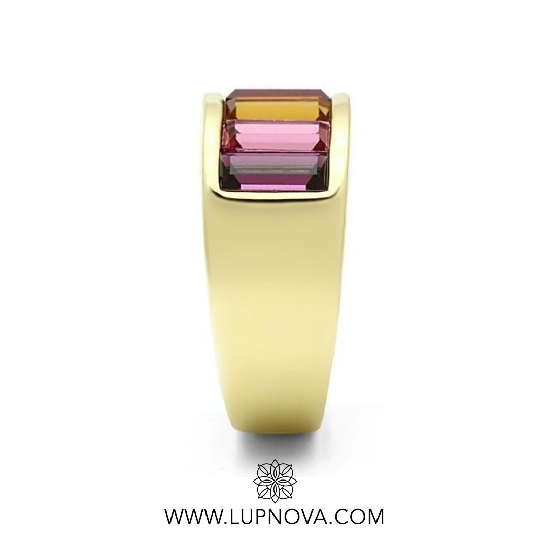 Anillo rainbow con baguettes - Imagen 4