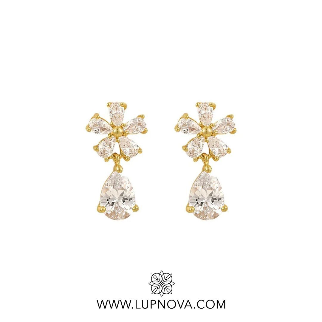 Aretes flor cristal mini