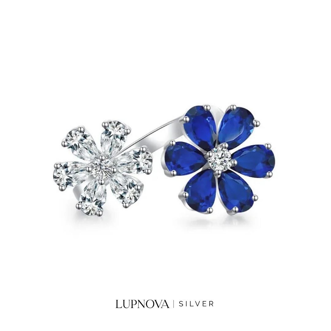 Anillo Pétalos Gemelos Plata925 - Imagen 2