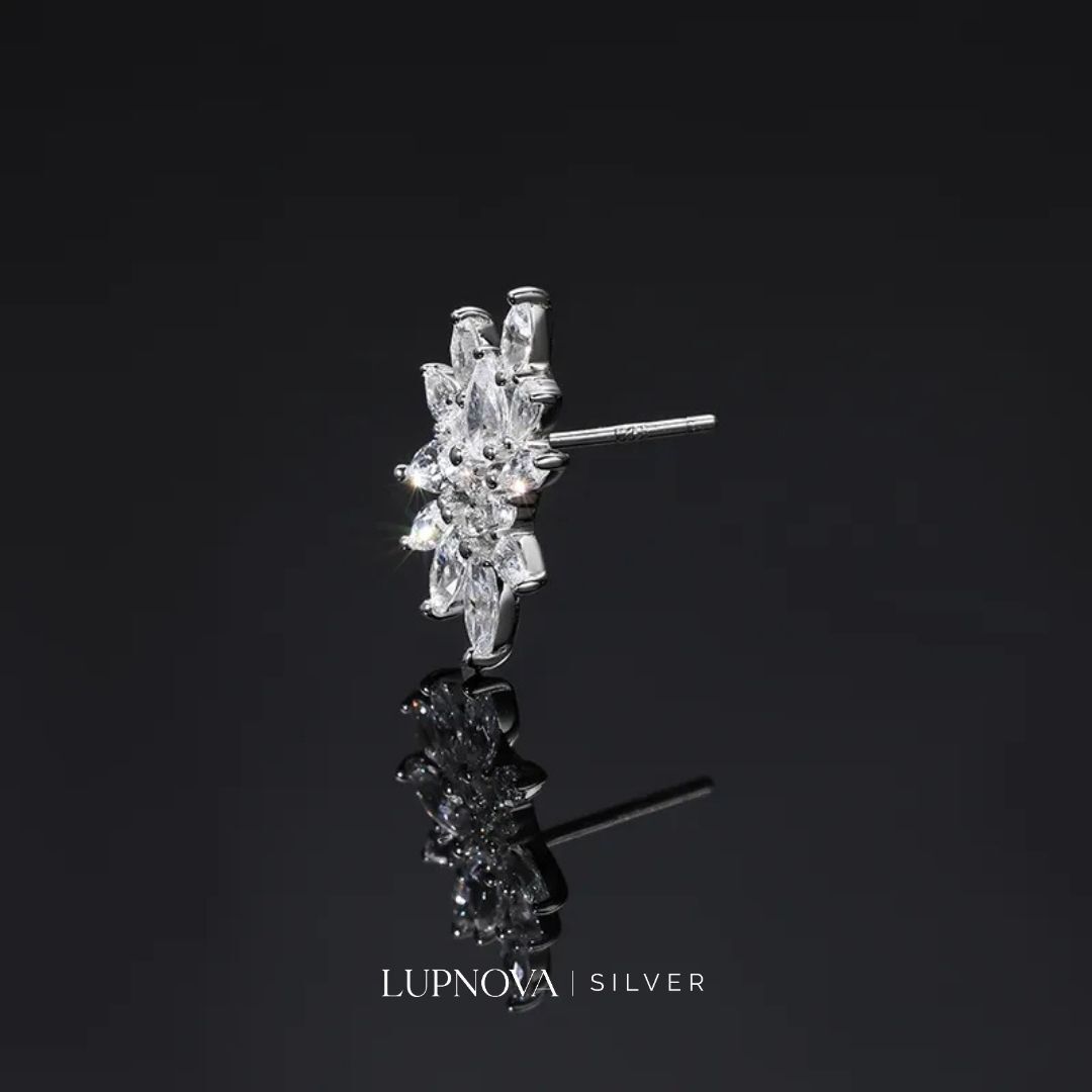 Aretes Crystal Petals Plata925 - Imagen 3