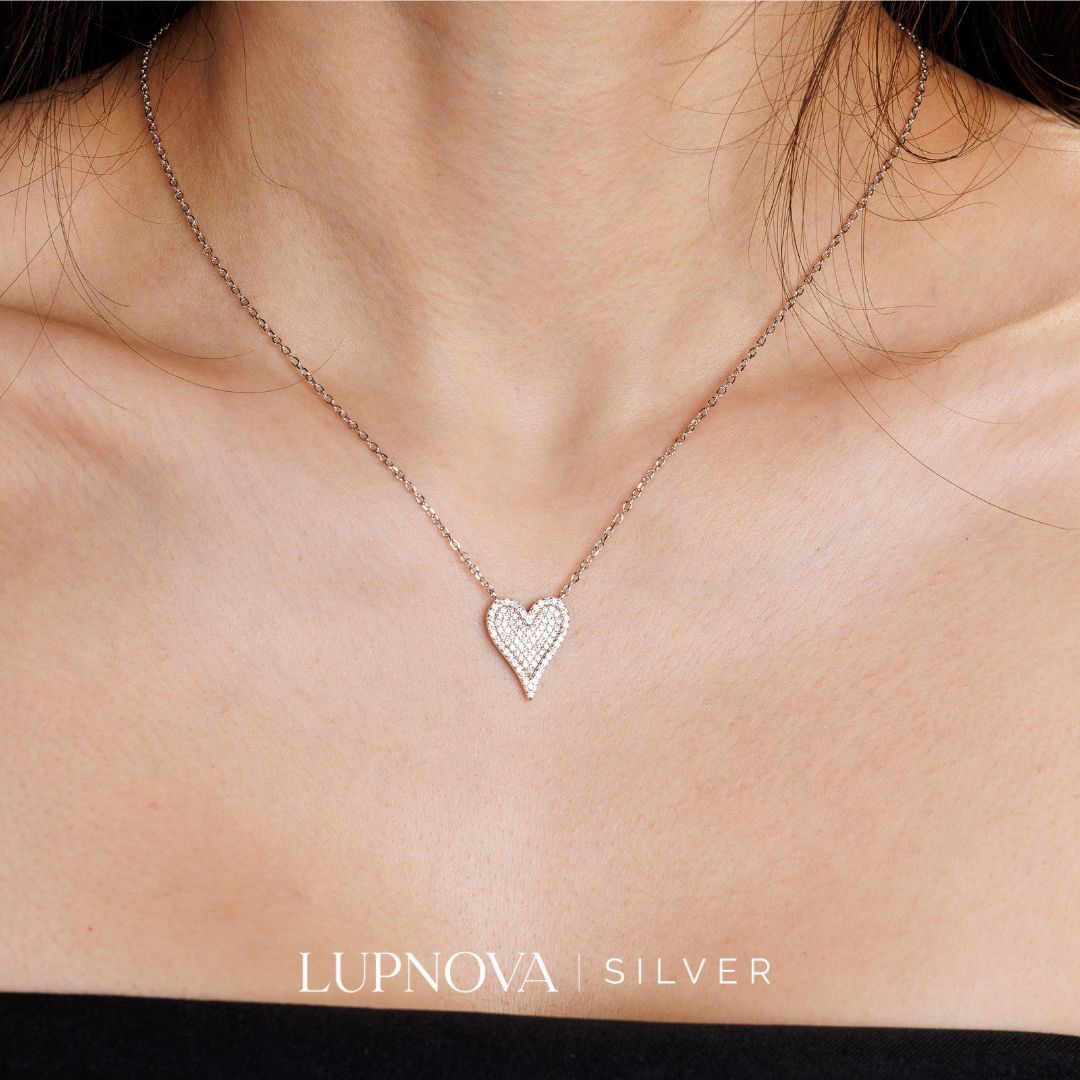 Collar Corazón Pavé Plata925 - Imagen 2