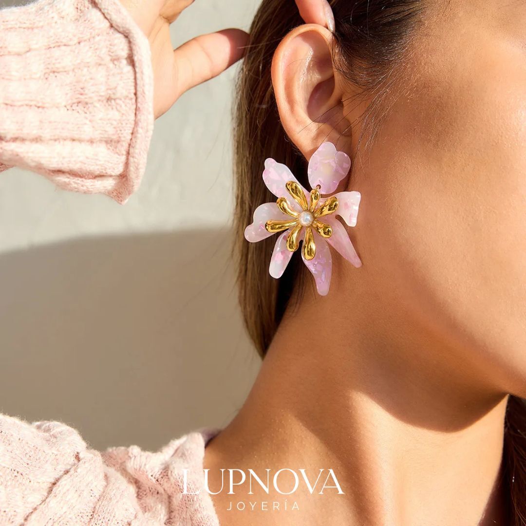 Aretes Pink Bloom - Imagen 3