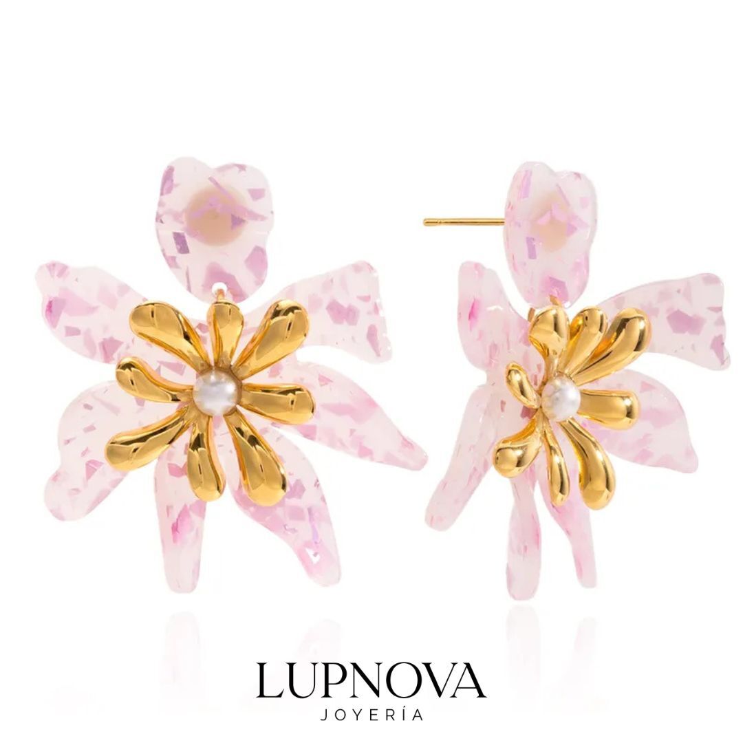 Aretes Pink Bloom - Imagen 2
